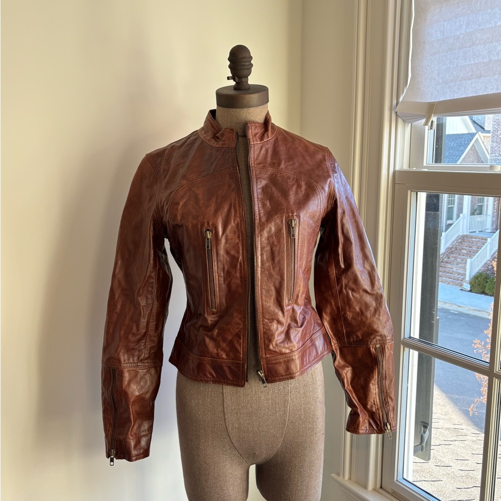 Hugo Buscati Rich Brown Leather Jacket